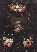 Daniel Seghers Garland of Flowers,with the Virgin and Child Sweden oil painting reproduction